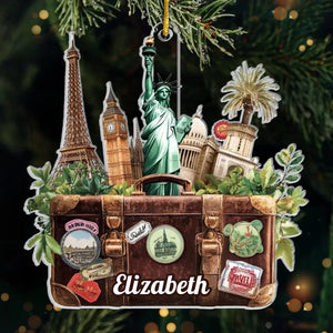 Le monde est votre terrain de jeu - Décoration de voyage personnalisée - Acrylique en forme personnalisée - Cadeau de Noël pour les amateurs de voyages d'aventure