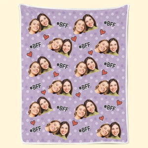 Couverture personnalisée avec photo « L'amour est beau, l'amitié est meilleure » - Cadeau de Noël pour les meilleures amies, les meilleures amies et les sœurs