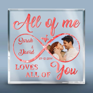 Photo personnalisée « Tu illumines mon monde » – Plaque acrylique carrée personnalisée pour couple – Cadeau de Noël pour mari et femme, anniversaire