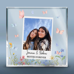 Plaque acrylique carrée personnalisée avec photo « Mes meilleures amies » pour une vie plus lumineuse ! Cadeau idéal pour les meilleures amies, les meilleures amies et les sœurs.