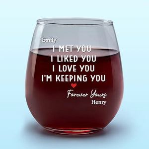 Je t'aime et je te garde - Verre à vin personnalisé pour couple - Cadeau pour mari et femme, anniversaire
