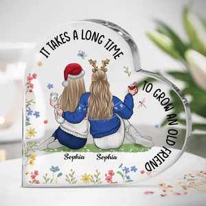 Vous êtes la famille que j'ai choisie - Plaque acrylique personnalisée en forme de cœur pour meilleure amie - Cadeau pour meilleures amies, meilleures amies, sœurs