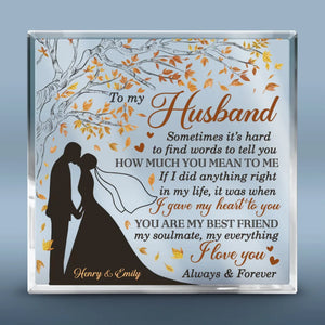 N'oublie jamais que je t'aime - Plaque acrylique carrée personnalisée pour couple - Cadeau pour mari et femme, anniversaire