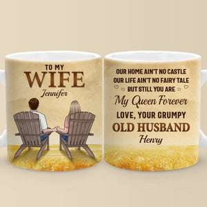 Tasse personnalisée « Ma Reine pour toujours » pour couple – Cadeau pour mari et femme, anniversaire