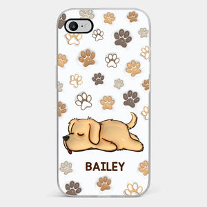 Les animaux laissent des empreintes de pattes sur nos cœurs - Coque de téléphone transparente personnalisée avec effet gonflable 3D pour chien et chat - Cadeau pour propriétaires et amoureux des animaux