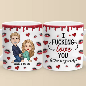 Notre amour sera toujours intemporel - Mug personnalisé effet gonflé 3D imprimé pour couple - Cadeau de Noël pour mari et femme, anniversaire