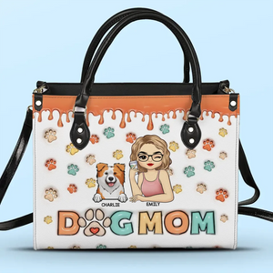 Je suis une maman à fourrure - Sac à main en cuir imprimé effet gonflé 3D personnalisé pour chien et chat - Cadeau pour propriétaires d'animaux et amoureux des animaux