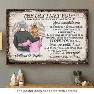 J'ai trouvé celui que mon âme aime - Affiche horizontale personnalisée pour couple - Cadeau de Noël pour mari et femme, anniversaire