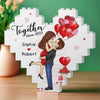 Together Is My Favorite Place To Be - Couple Personalized Custom Heart Shaped Building Brick Blocks - Gift For Husband Wife, Anniversary