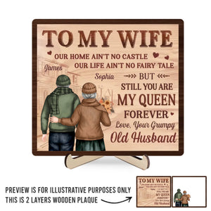 Plaque en bois personnalisée à 2 couches avec support « Forever My Always » pour couple - Cadeau pour mari et femme, anniversaire
