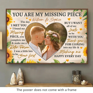 Photo personnalisée Tu es mon partenaire idéal
- Affiche horizontale personnalisée pour couple - Cadeau pour mari et femme, anniversaire