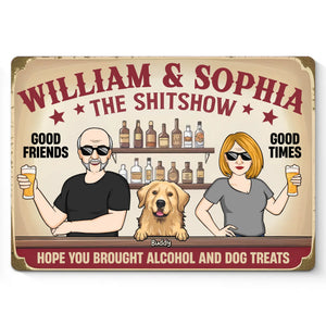 Bons moments entre amis - Plaque en métal personnalisée pour chien - Cadeau de pendaison de crémaillère pour propriétaires et amoureux des animaux