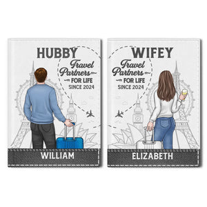 À la poursuite des couchers de soleil, création de souvenirs – Étui de passeport personnalisé pour voyage, porte-passeport – Cadeau de vacances pour les amoureux de voyages d'aventure, mari et femme, anniversaire