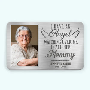Photo personnalisée « Partie mais jamais loin de mon cœur » – Carte portefeuille personnalisée en aluminium – Cadeau de condoléances pour les membres de la famille
