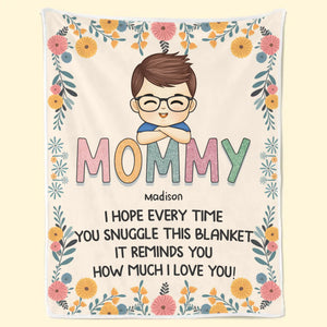 Le cœur de maman est à la maison - Couverture familiale personnalisée - Cadeau pour maman et grand-mère