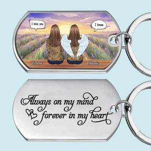 Toujours dans mon esprit, pour toujours dans mon cœur - Porte-clés personnalisé commémoratif - Cadeau de condoléances pour les membres de la famille