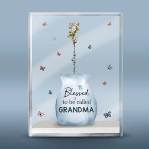 L'amour est la fleur que vous devez laisser pousser - Plaque rectangulaire en acrylique personnalisée pour la famille - Cadeau pour maman, grand-mère