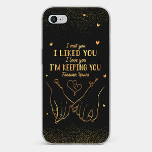 Votre main s'intègre parfaitement à la mienne - Coque de téléphone transparente personnalisée pour couple - Cadeau pour mari et femme, anniversaire