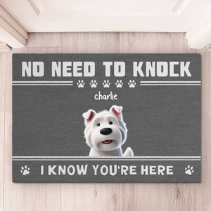 Protégé par sa fourrure, ses griffes et son attitude - Tapis décoratif personnalisé pour chien - Cadeau de pendaison de crémaillère pour propriétaires et amoureux des animaux
