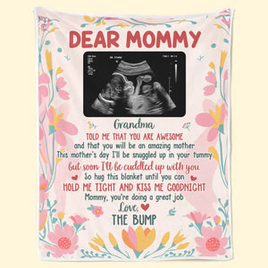 Custom Photo Cuddled Up With You, My Little Bump - Family Personalized Custom Blanket - Baby Shower Gift, Gift For First Mom