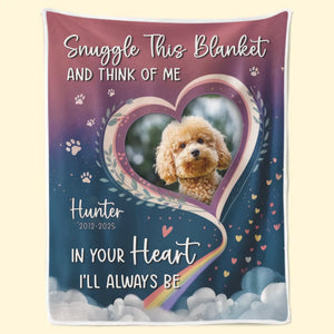 Couverture photo personnalisée « L'amour ne s'estompe jamais » - Cadeau de condoléances pour les propriétaires et les amoureux des animaux