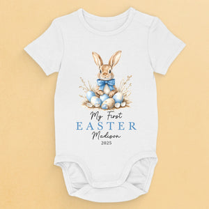 Nœuds papillon lapin et ambiance de Pâques - Body bébé personnalisé pour toute la famille - Cadeau de Pâques pour bébé, enfant et nouveau-né