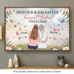 Maman fait briller le monde - Affiche horizontale personnalisée pour la famille - Fête des Mères, cadeau pour maman, fille