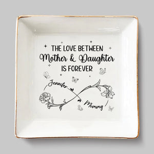 L'amour d'une maman, la force d'une fille - Plat à bijoux personnalisé pour la famille - Fête des Mères, cadeau pour maman et fille