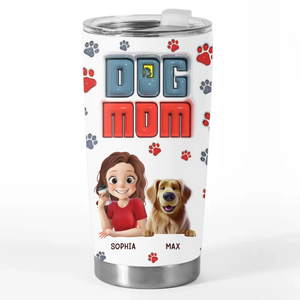 Bisous de chien et gorgées de café - Gobelet personnalisé avec effet gonflable 3D imprimé pour chien - Cadeau pour propriétaires et amoureux des animaux