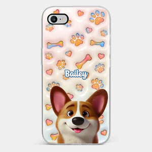 Chaque queue raconte une histoire - Coque de téléphone transparente personnalisée avec effet gonflé en 3D pour chien - Cadeau pour les propriétaires et les amoureux des animaux