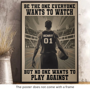 Jouez dur, tenez bon, gagnez gros - Affiche verticale personnalisée - Cadeau pour les amateurs de sport, les joueurs de sport