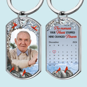 Photo personnalisée Votre amour me guide toujours chaque jour - Porte-clés personnalisé commémoratif - Cadeau de condoléances pour les membres de la famille