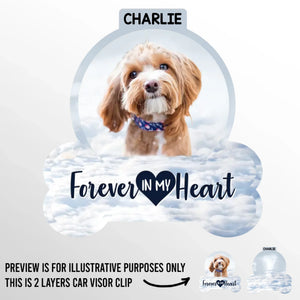 Photo personnalisée « Je t'emporterai avec moi » - Clip de pare-soleil de voiture personnalisé commémoratif - Cadeau de condoléances pour les propriétaires d'animaux et les amoureux des animaux