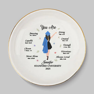 The Future Is Bright, Keep Rising - Family Personalized Custom Jewelry Dish - Graduation Gift For Family Members, Siblings, Brothers, Sisters