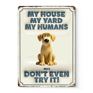 Gardiens à fourrure en service - Plaque en métal personnalisée pour chien - Cadeau de pendaison de crémaillère pour propriétaires et amoureux des animaux