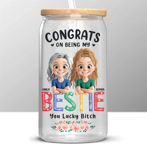 Une sœur fait briller la vie ! Tasse en verre personnalisée, tasse à café glacé, cadeau pour les meilleures amies, les meilleures amies et les sœurs.