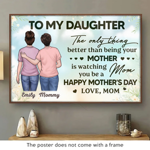 Un amour qu'aucun mot ne peut définir - Affiche horizontale personnalisée pour la famille - Fête des Mères, cadeau pour maman, fille