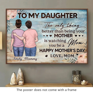 Te voir devenir maman, mon moment de plus grande fierté - Affiche horizontale personnalisée pour la famille - Fête des mères, cadeau pour maman, fille