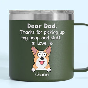 Tu es un super papa ! Gobelet personnalisé en acier inoxydable de 14 oz avec poignée pour chien et chat ! Cadeau idéal pour les propriétaires et les amoureux des animaux.