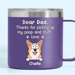 Tu es un super papa ! Gobelet personnalisé en acier inoxydable de 14 oz avec poignée pour chien et chat ! Cadeau idéal pour les propriétaires et les amoureux des animaux.