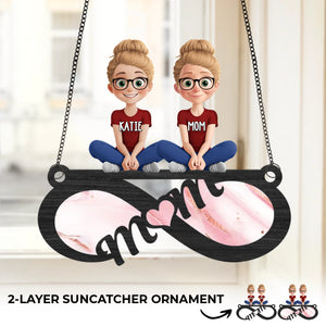 L'amour de maman, infini comme ce lien - Ornement attrape-soleil personnalisé à suspendre à la fenêtre - Fête des Mères, cadeau pour maman, grand-mère