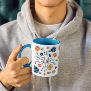 Je me sens en sécurité en te tenant la main - Mug personnalisé avec effet gonflé 3D imprimé - Fête des Mères, cadeau pour maman, grand-mère