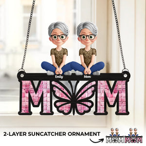 Maman, le papillon de nos cœurs – Ornement attrape-soleil personnalisé à suspendre à la fenêtre – Fête des Mères, cadeau pour maman, grand-mère