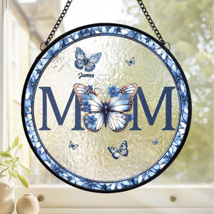 Votre amour s'envole comme un papillon - Attrape-soleil personnalisé à suspendre sur un vitrail familial - Cadeau pour la fête des mères, maman, grand-mère