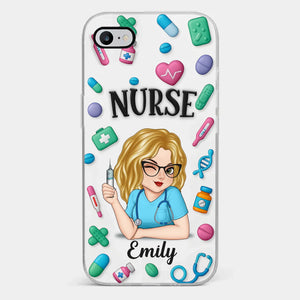 Infirmière, vie meilleure - Coque de téléphone transparente personnalisée avec effet gonflé 3D - Cadeau d'appréciation, de remerciement, vie d'infirmière, vie de médecin