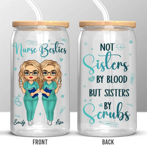 Pas seulement des collègues, des compagnons de bloc opératoire ! Tasse en verre personnalisée pour infirmière, tasse à café glacé ! Cadeau d'appréciation, de remerciement, vie d'infirmière, vie de médecin