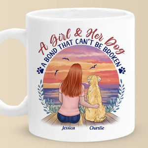 Empreintes de pattes sur mon cœur – Mug personnalisé pour chien – Fête des Mères, cadeau pour les propriétaires d'animaux et les amoureux des animaux