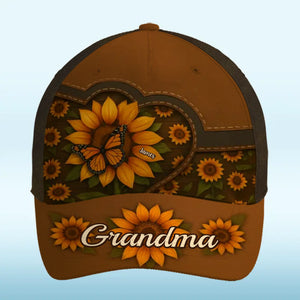 Son amour fleurit comme des tournesols - Chapeau personnalisé familial, casquette classique à imprimé intégral - Fête des Mères, cadeau pour maman, grand-mère
