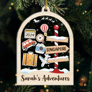Faites de chaque voyage une aventure inoubliable - Décoration de voyage personnalisée - Forme personnalisée en acrylique - Cadeau de Noël pour les membres de la famille, cadeau pour les amateurs de voyages d'aventure