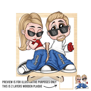 Ensemble, nous pouvons affronter tout ce qui arrive - Plaque en bois personnalisée à 2 couches avec support pour couple - Cadeau pour mari et femme, anniversaire